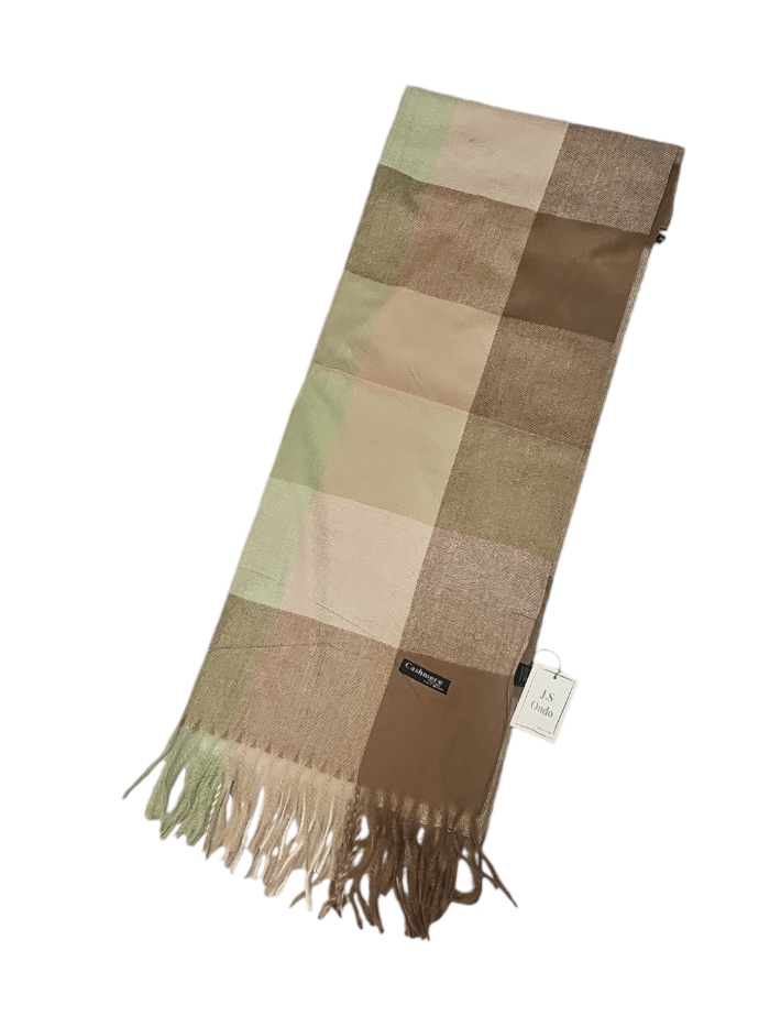 Pashmina cuadros marron verde