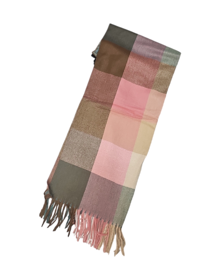 Pashmina cuadros rosa